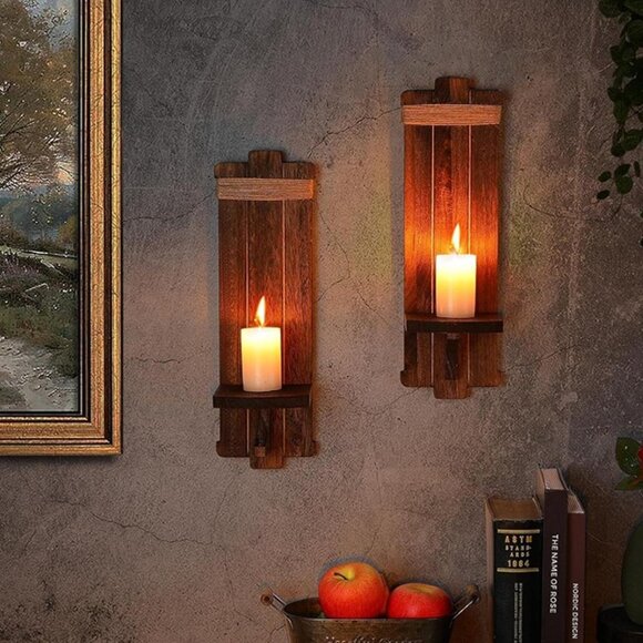 Accents | New Farmhouse Wall Decor Candle Sconces 2 Pcs Vintage Rustic ...